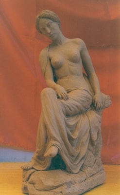 Albisola ceramics Art - Sculpture in natural red earth. 